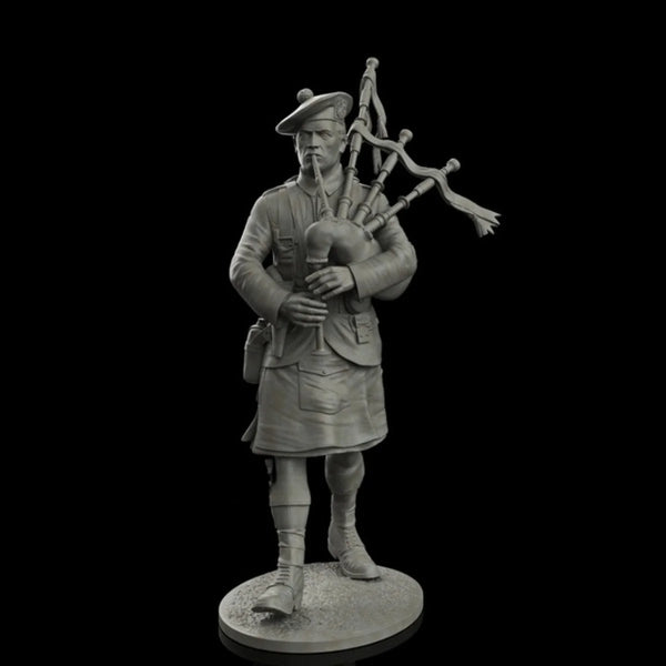 75mm Scottish Highlander with Bagpipes, Resin Model Figure Kit, Historical Theme, Unassembled and Unpainted