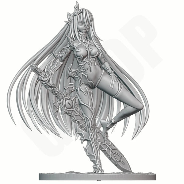 1/24 Winged Demoness Wielding Greatsword, Resin Model Figure Kit, Fantasy Theme, Unassembled and Unpainted