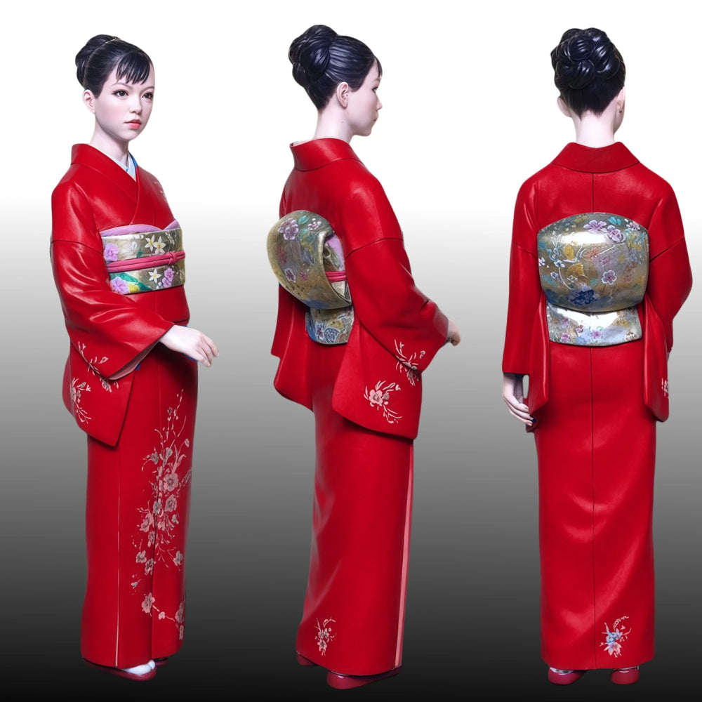 1/24 Kimono Woman, Resin Model Figure Kit, Unassembled and Unpainted