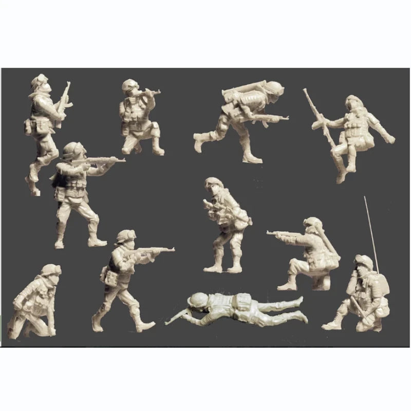 1/72 Modern Motorized Infantry Combat, 22 Figures, Resin Model Figure Kit, Unassembled and Unpainted