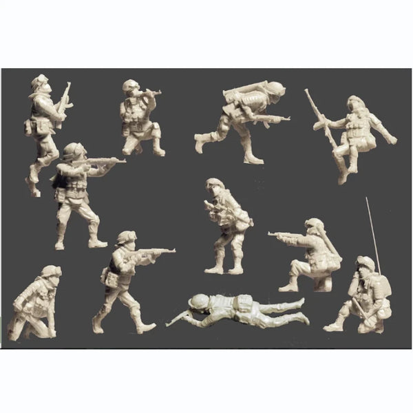 1/72 Modern Motorized Infantry Combat, 22 Figures, Resin Model Figure Kit, Unassembled and Unpainted