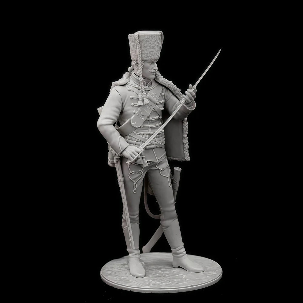 75mm Napoleonic Russian Cavalry Soldier, Resin Model Figure Kit, Unassembled and Unpainted