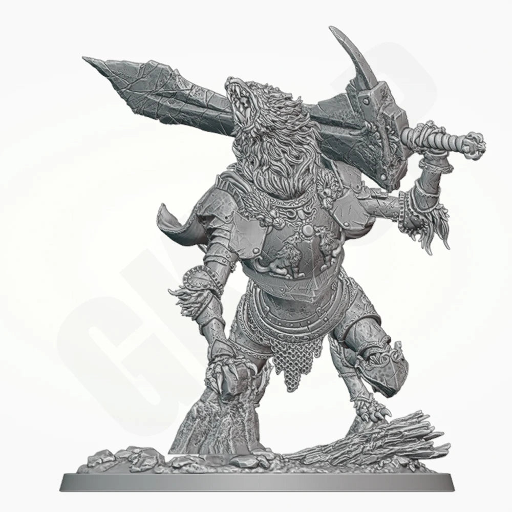1/24 Demonic Chaos Warrior, Resin Model Figure Kit, Fantasy Theme, Unassembled and Unpainted