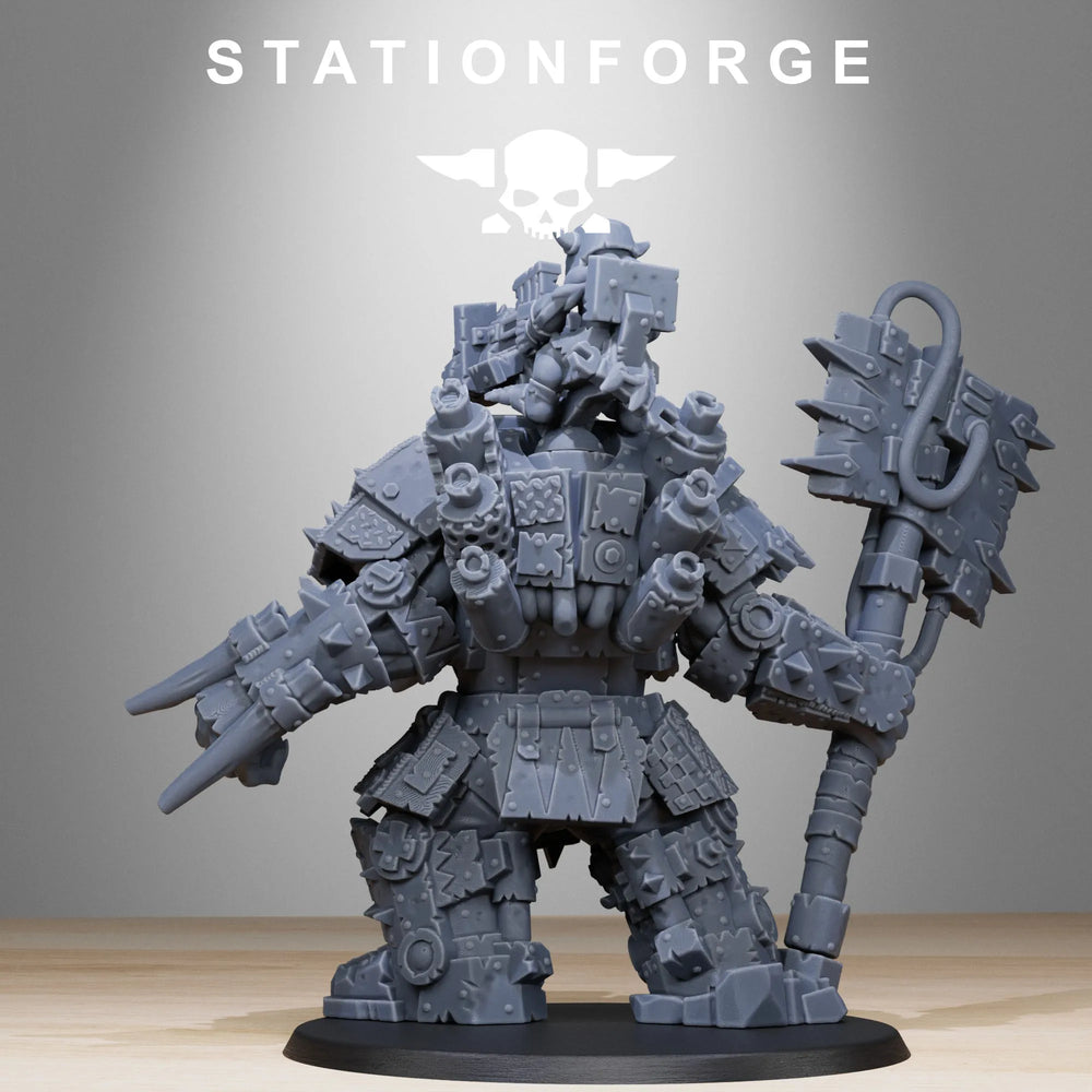 80mm Orc Commander War Boss, Resin Model Figure Kit, Fantasy Theme, Unassembled and Unpainted