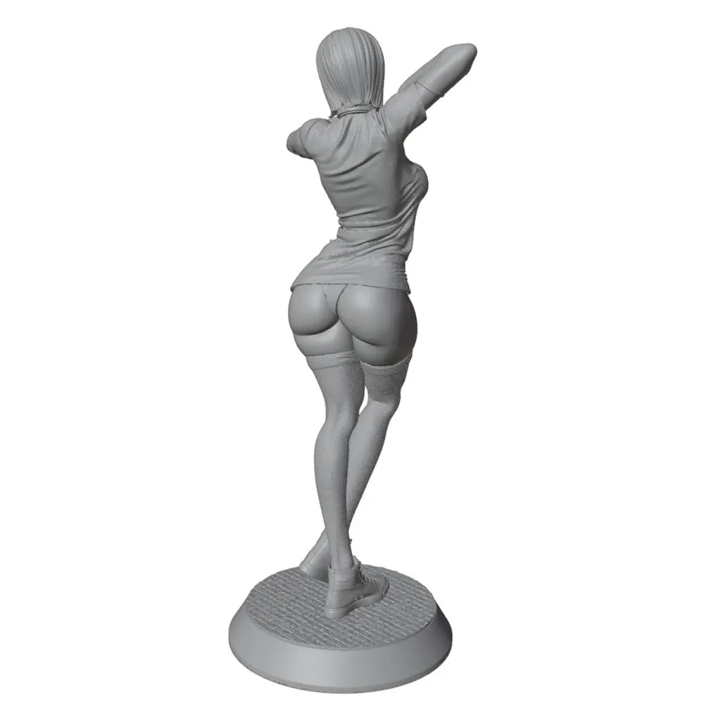 1/24 Pin-Up Female with Arms Behind Head, Resin Model Figure Kit, Unassembled and Unpainted