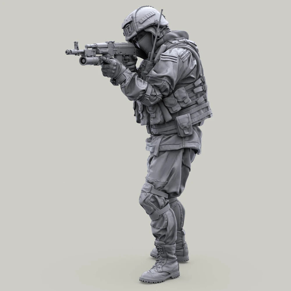 1/35 Modern Russian Soldier Aiming Rifle, Resin Model Figure Kit, Unassembled and Unpainted
