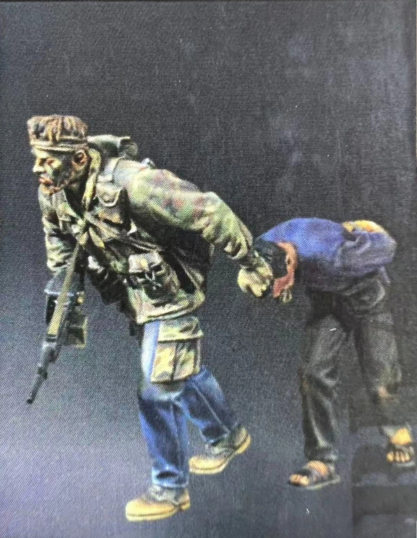 1/35 Modern US Navy SEAL & POW Scene, 3 Figures, Resin Model Figure Kit, Unassembled and Unpainted