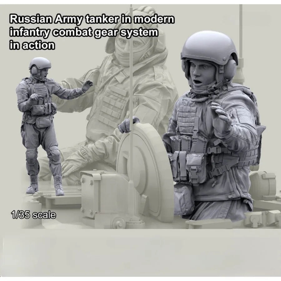1/35 Modern Russian Tank Crew, Resin Model Figure Kit, Unassembled and Unpainted
