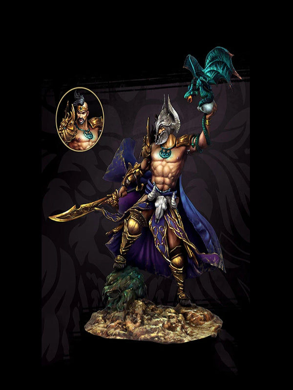 1/24 Medieval Winged Knight with Gorgon Shield, Resin Model Figure Kit, Unassembled and Unpainted