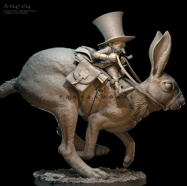 54mm Gentleman & Hare, Resin Model Figure Kit, Fantasy Theme, Unassembled and Unpainted