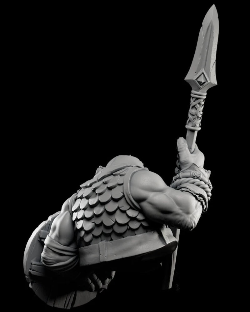 60mm Medieval Fantasy Dwarf Hunter, Resin Model Bust Kit, Unassembled and Unpainted