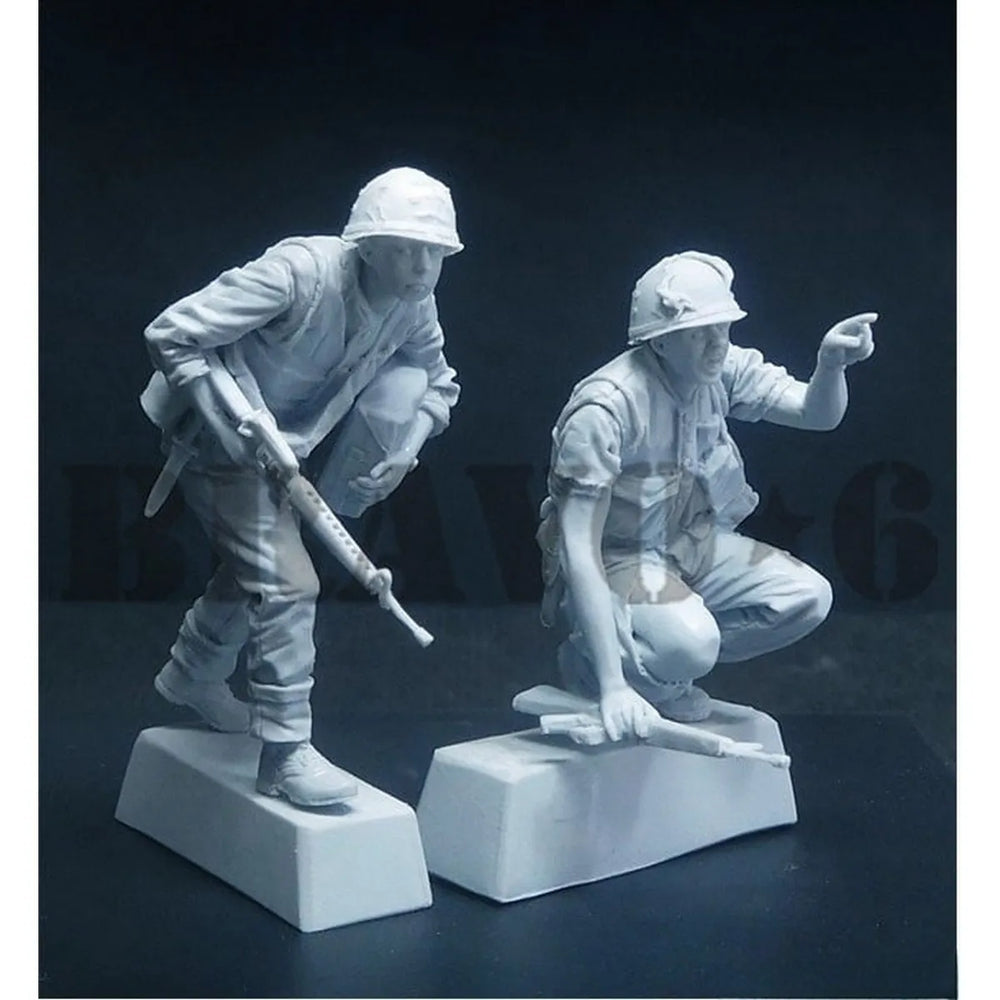 1/35 Vietnam War US Rifle Squad in Combat Positions, 5 Figures, Resin Model Figure Kit, Unassembled and Unpainted