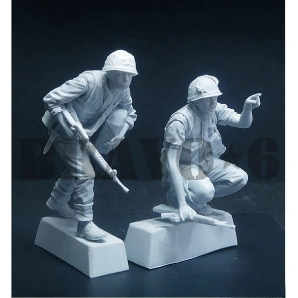 1/35 Vietnam War US Rifle Squad in Combat Positions, 5 Figures, Resin Model Figure Kit, Unassembled and Unpainted