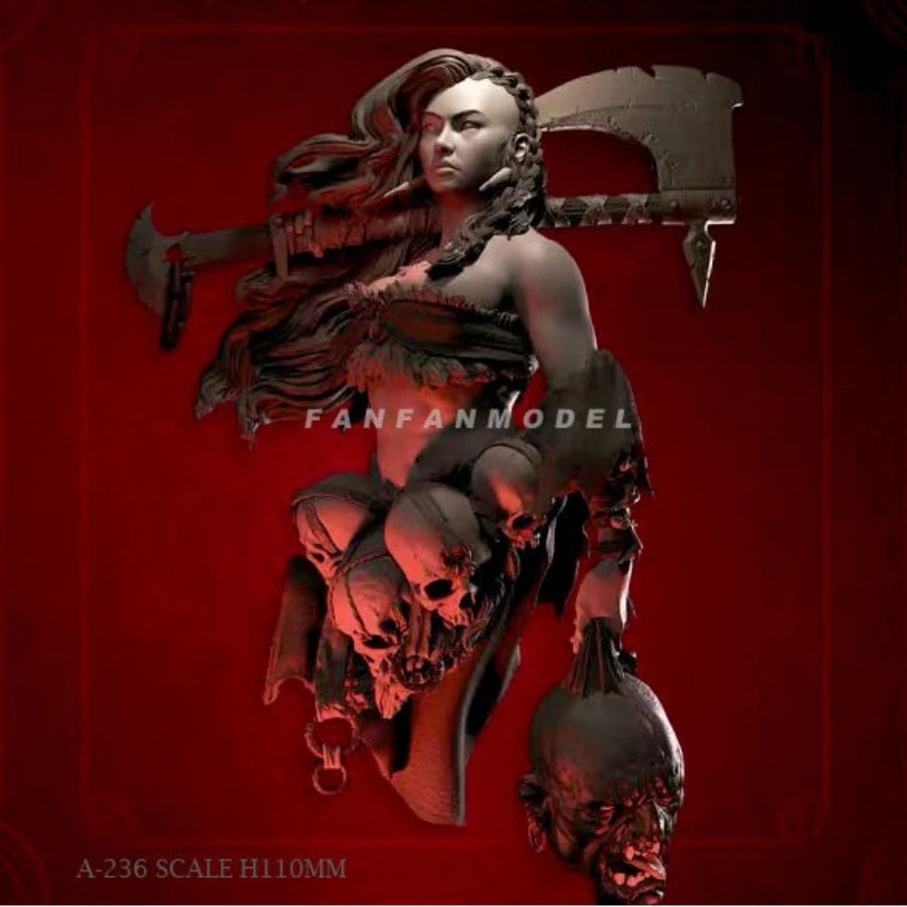 1/12 Female Hunter, Resin Model Bust Kit, Fantasy Theme, Unassembled and Unpainted