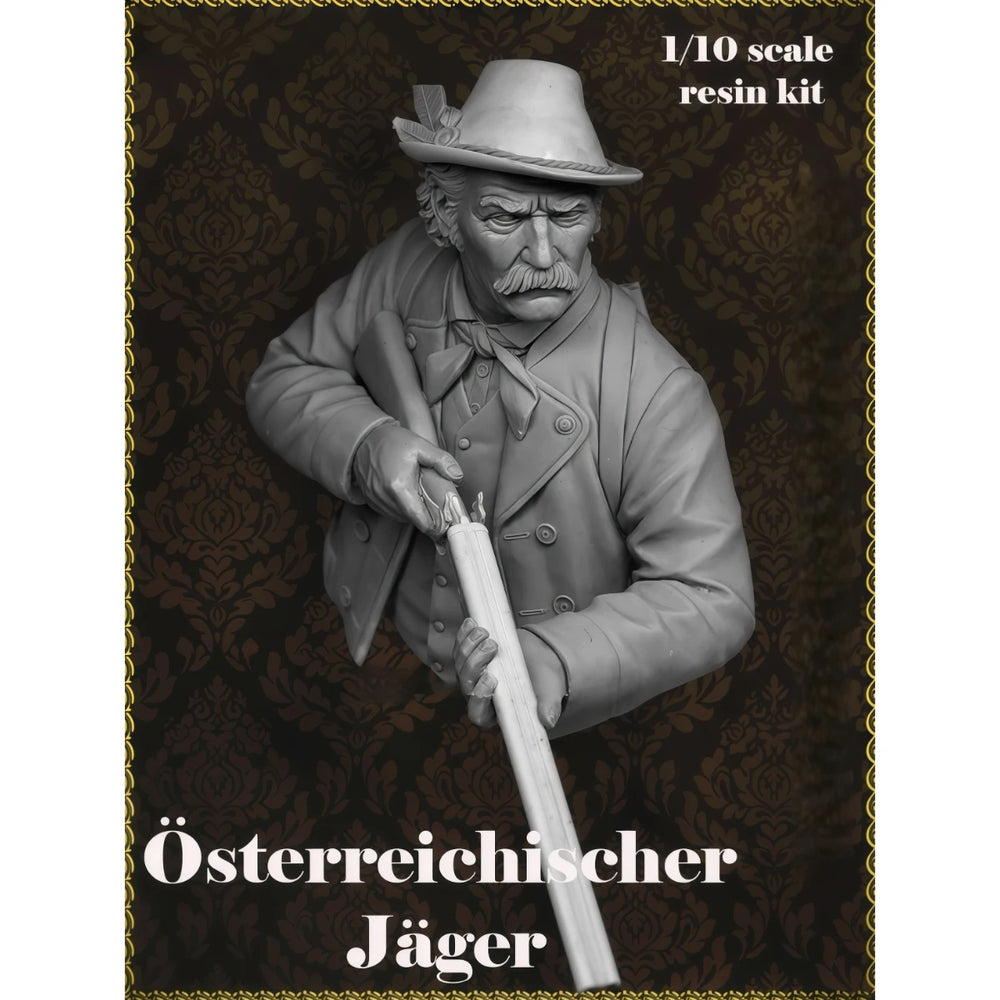 1/10 WWI Austrian Hunter, Resin Model Bust Kit, Unassembled and Unpainted