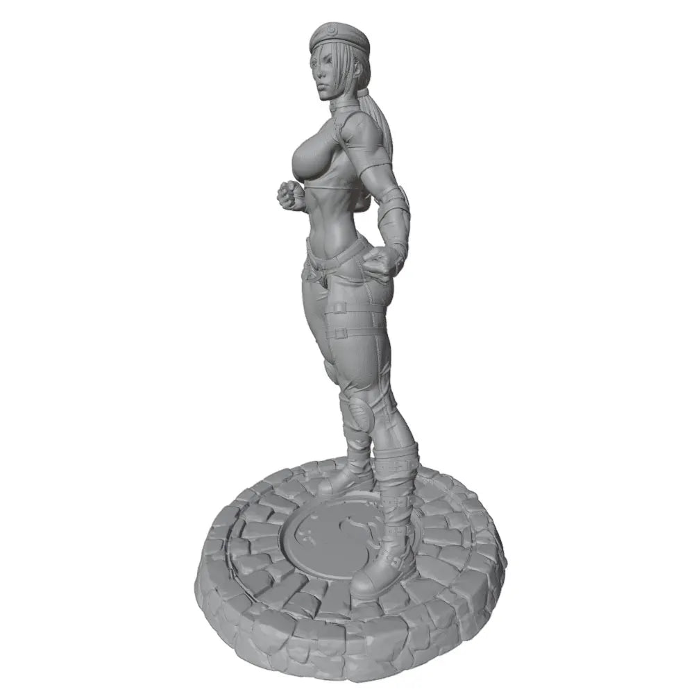 1/24 Blonde Female Sci-Fi Commando with Blaster, Resin Model Figure Kit, Unassembled and Unpainted