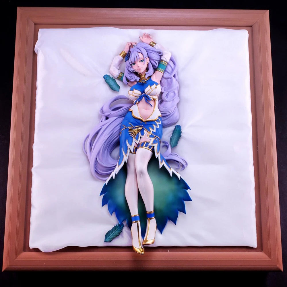 1/24 Sorceress with Purple Hair and Teal Petal Wings, Resin Model Figure Kit, Anime Theme, Unassembled and Unpainted
