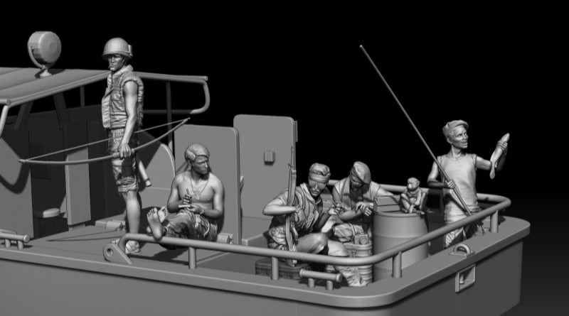 1/35 Naval Crew & Crocodiles, 10 Figures, Resin Model Figure Kit, Military Theme, Unassembled and Unpainted