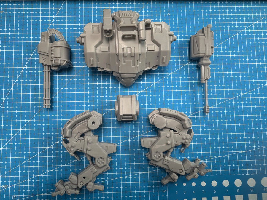 Sci-Fi Combat Exosuit with Dual Cannons and Tail 120mm Resin Figure Kit - resin model view 3
