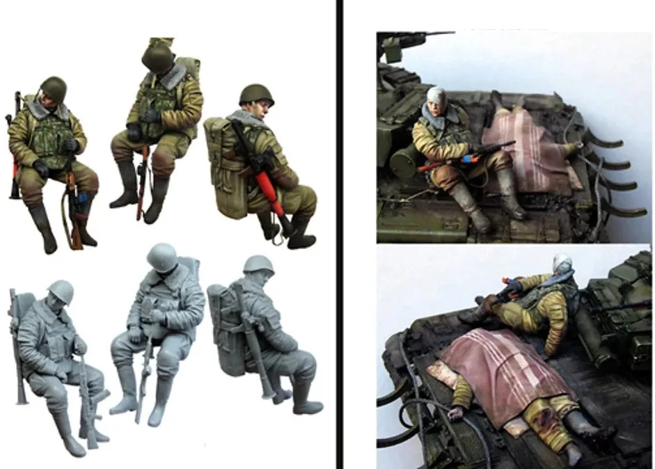 1/35 Modern Infantry Squad in Combat Gear, 3 Figures, Resin Model Figure Kit, Unassembled and Unpainted