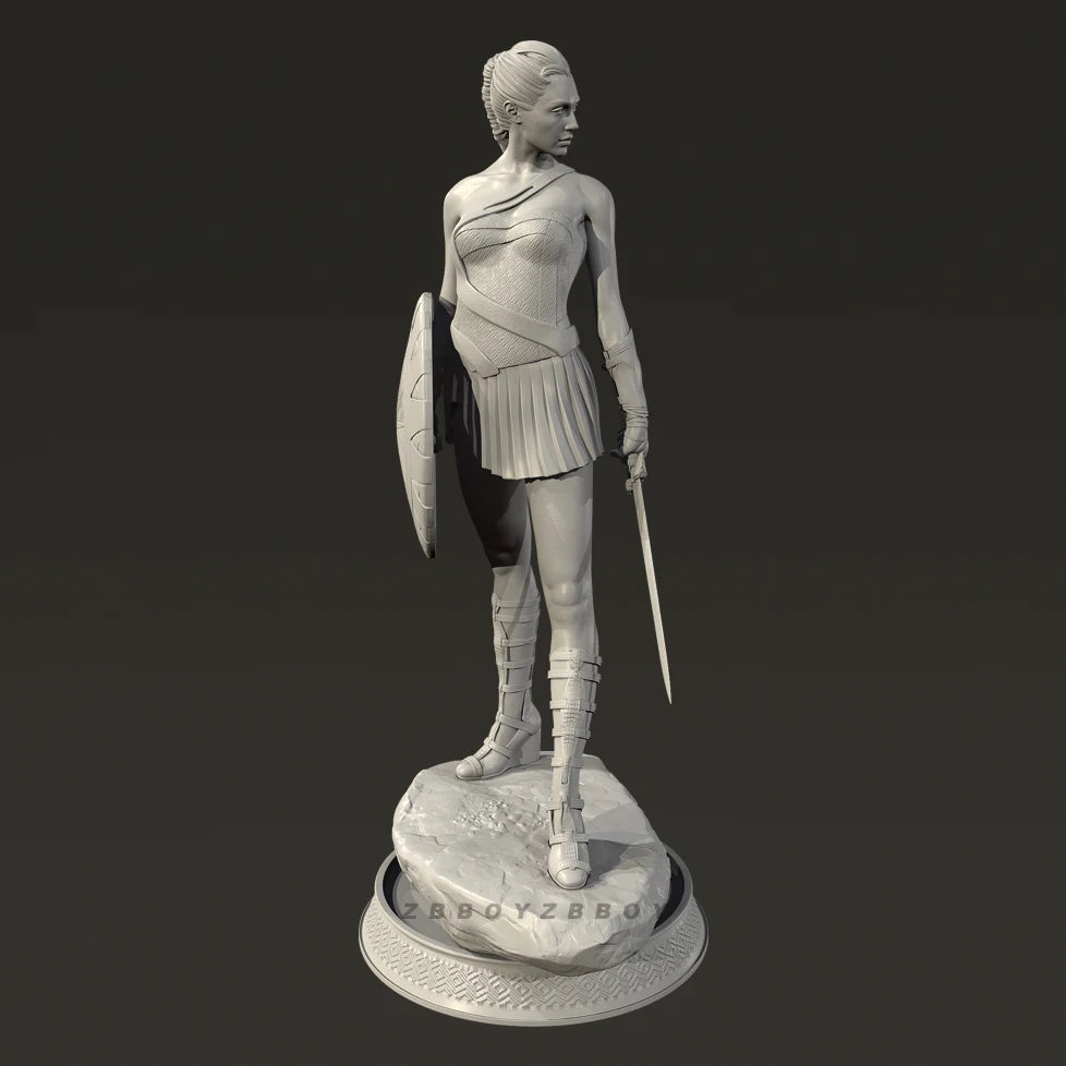 90mm Amazon Warrior, Resin Model Figure Kit, Mythology Theme, Unassembled and Unpainted