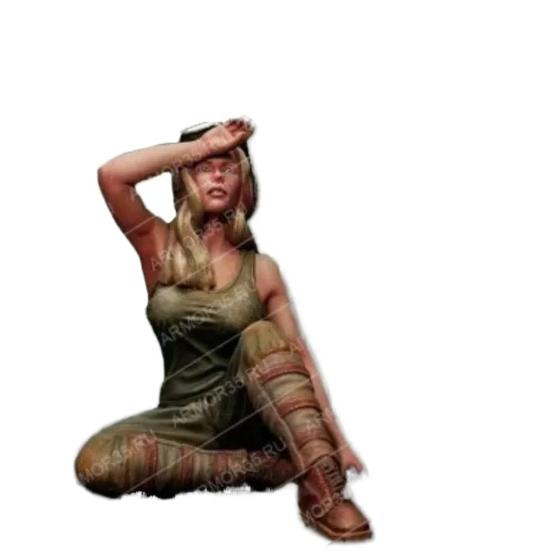 1/35 Female Warrior Tank Girl, Resin Model Figure Kit, Fantasy Theme, Unassembled and Unpainted