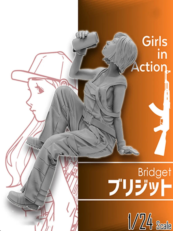 1/24 Contemporary Woman Seated, Resin Model Figure Kit, Anime Theme, Unassembled and Unpainted