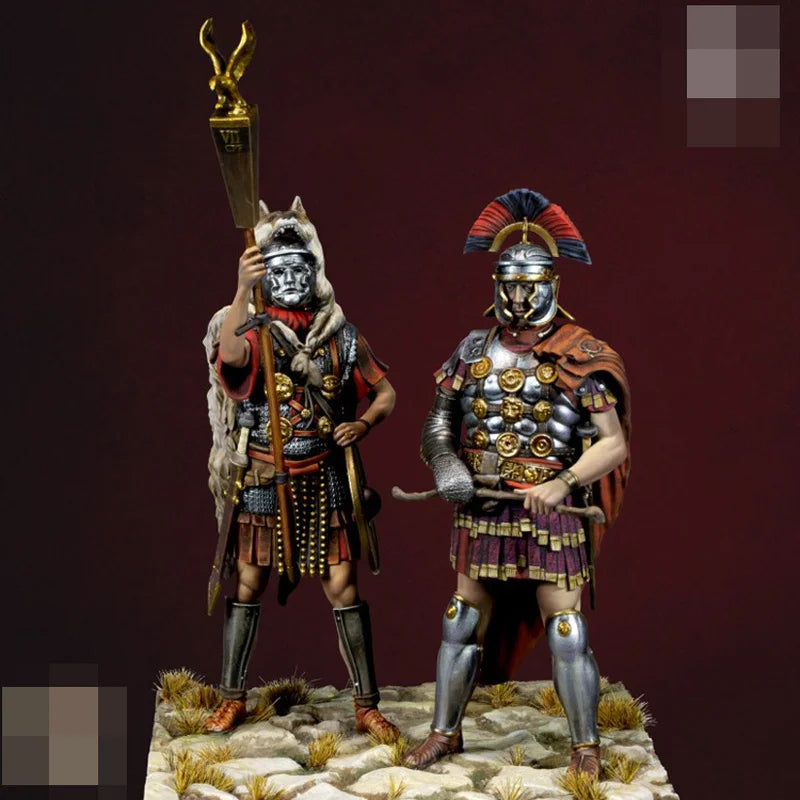 Ancient Warrior and Beast Guardian, 2 Figures, Resin Model Figure Kit, Unassembled and Unpainted