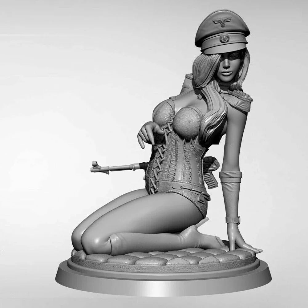 1/18 Female Soldiers Pin-up Set, 3 Figures, Resin Model Figure Kit, Unassembled and Unpainted