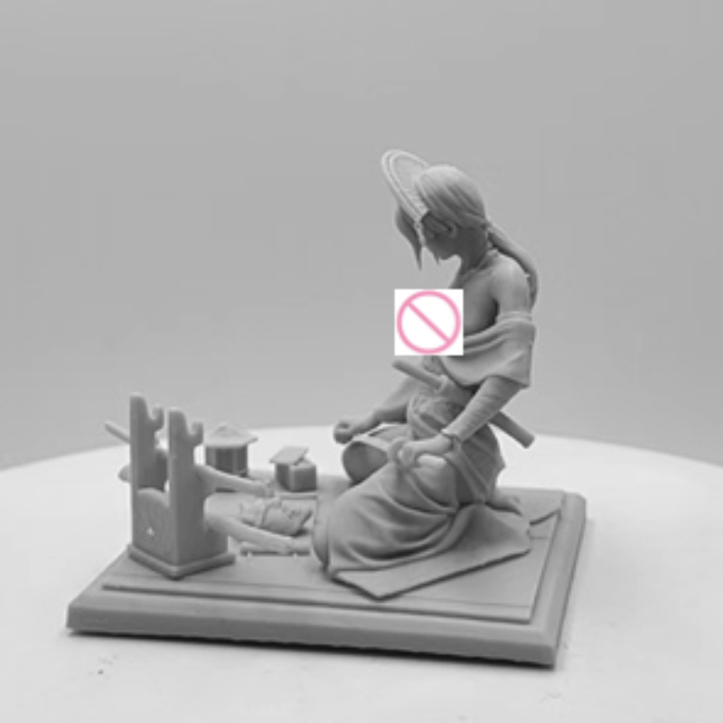 1/24 Medieval Japanese Female Samurai, Resin Model Figure Kit, Unassembled and Unpainted
