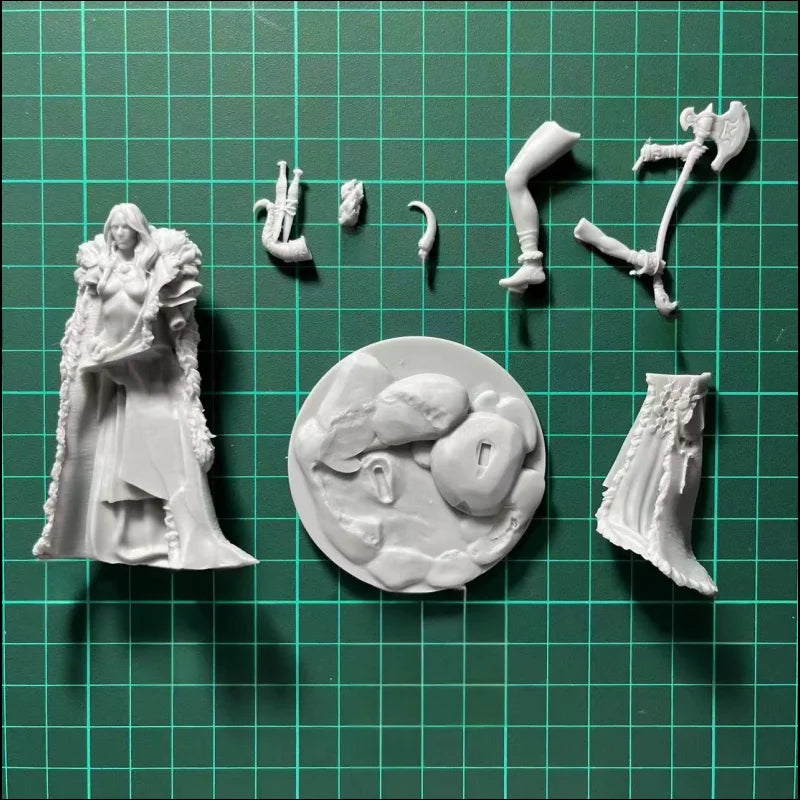 1/24 Female Fantasy Warrior Sorceress, Resin Model Figure Kit, Fantasy Theme, Unassembled and Unpainted