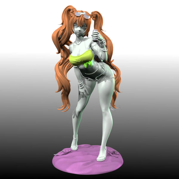 1/24 Pin-up Anime Female, Resin Model Figure Kit, Anime Theme, Unassembled and Unpainted