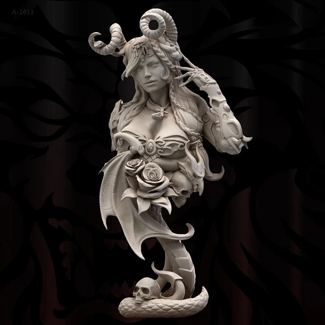 1/10 Succubus, Resin Model Bust Kit, Fantasy Theme, Unassembled and Unpainted