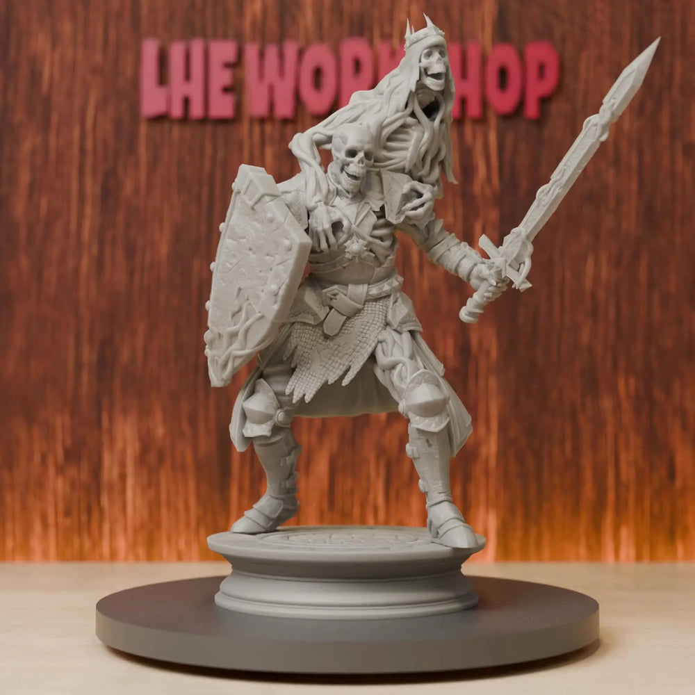 75mm Undead Skeleton Knight, Resin Model Figure Kit, Fantasy Theme, Unassembled and Unpainted