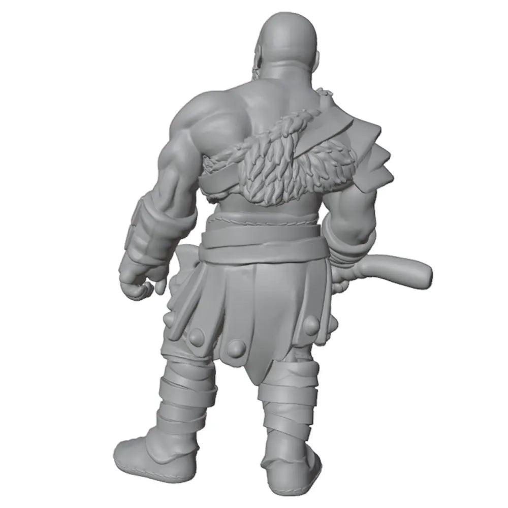 75mm Bearded Viking Warrior with Axe and Cloak, Resin Model Figure Kit, Fantasy Theme, Unassembled and Unpainted