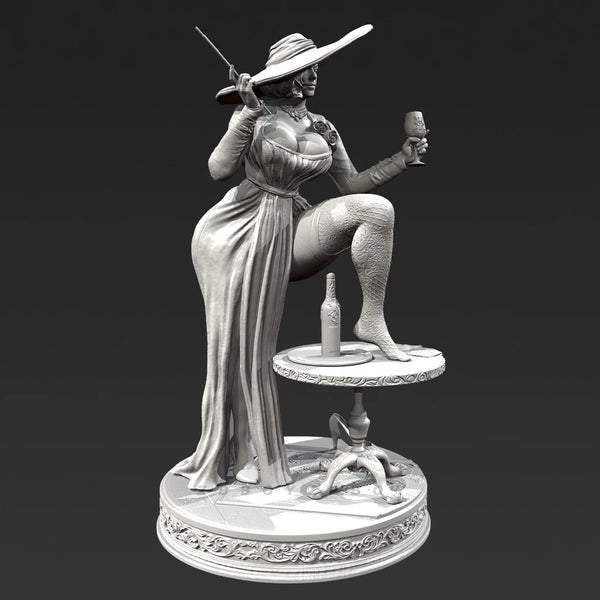 90mm Female Pirate with Cutlass and Goblet, Resin Model Figure Kit, Fantasy Theme, Unassembled and Unpainted