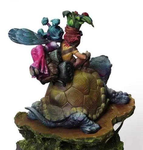 1/24 With Magical Creatures, 4 Figures, Resin Model Diorama Kit, Fantasy Theme, Unassembled and Unpainted