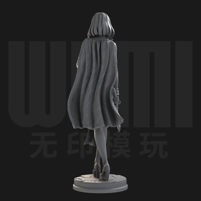 1/24 Female Sorceress with Tail and Flowing Robes, Resin Model Figure Kit, Fantasy Theme, Unassembled and Unpainted