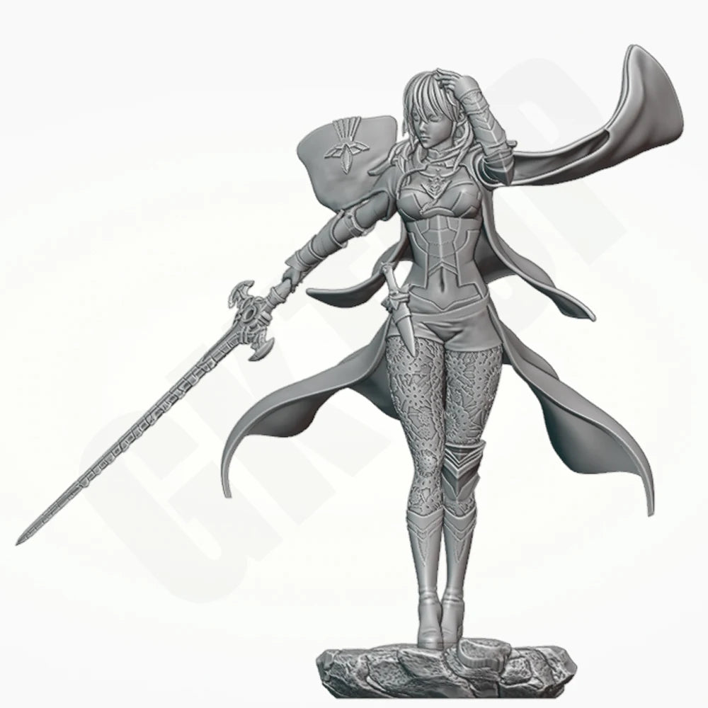 1/24 Sorceress Warrior, Resin Model Figure Kit, Anime Theme, Unassembled and Unpainted