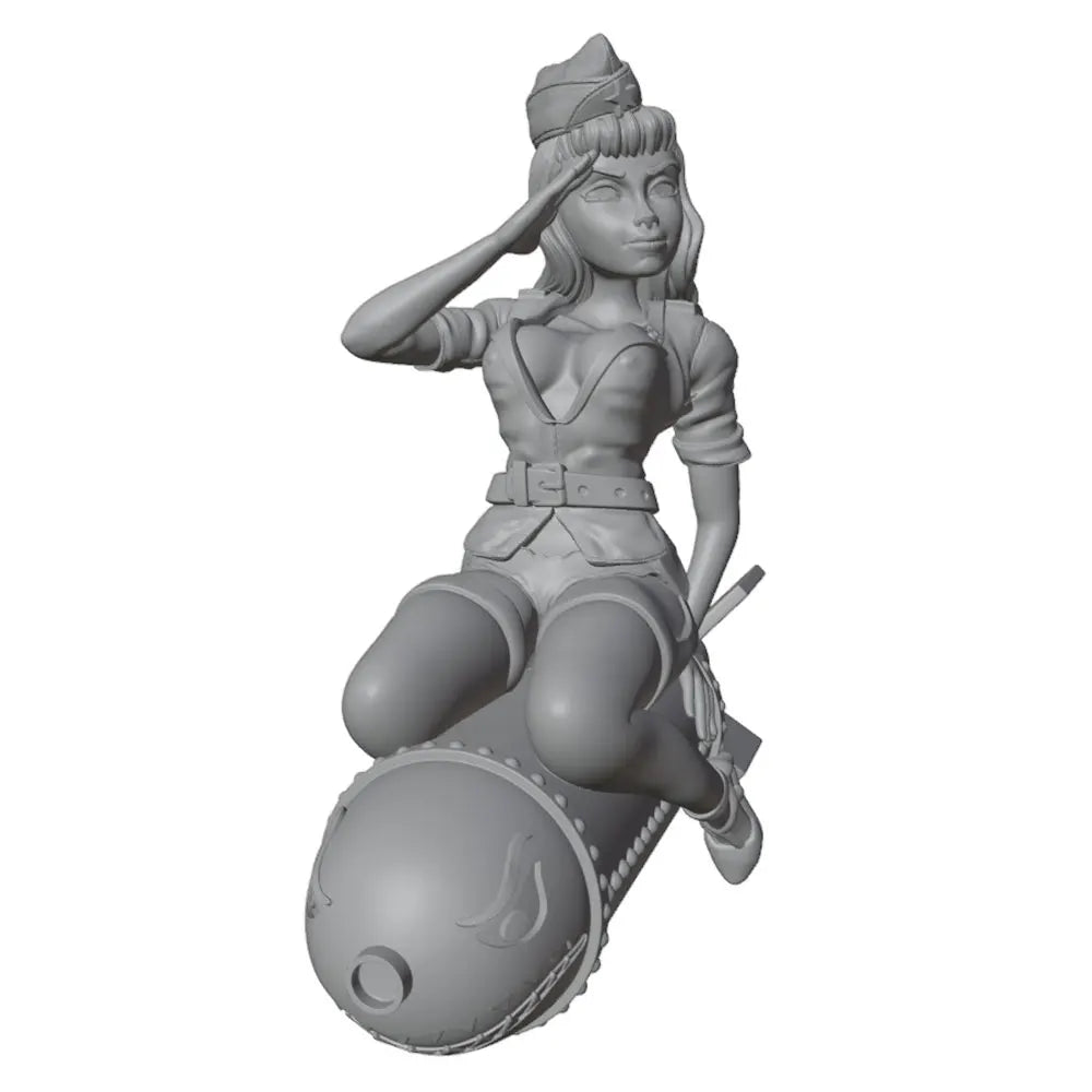 75mm Modern Female Aviation Officer, Resin Model Figure Kit, Unassembled and Unpainted