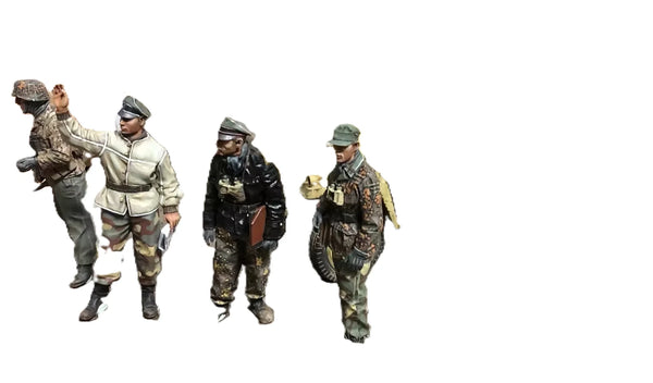 1/35 WWII German Wehrmacht Infantry Squad, 5 Figures, Resin Model Figure Kit, Unassembled and Unpainted