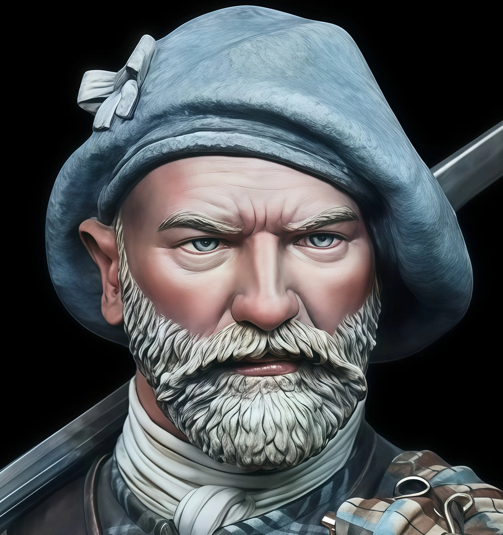 1/10 Napoleonic Scottish Highland Officer, Resin Model Bust Kit, Unassembled and Unpainted