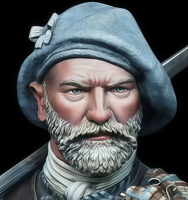 1/10 Napoleonic Scottish Highland Officer, Resin Model Bust Kit, Unassembled and Unpainted