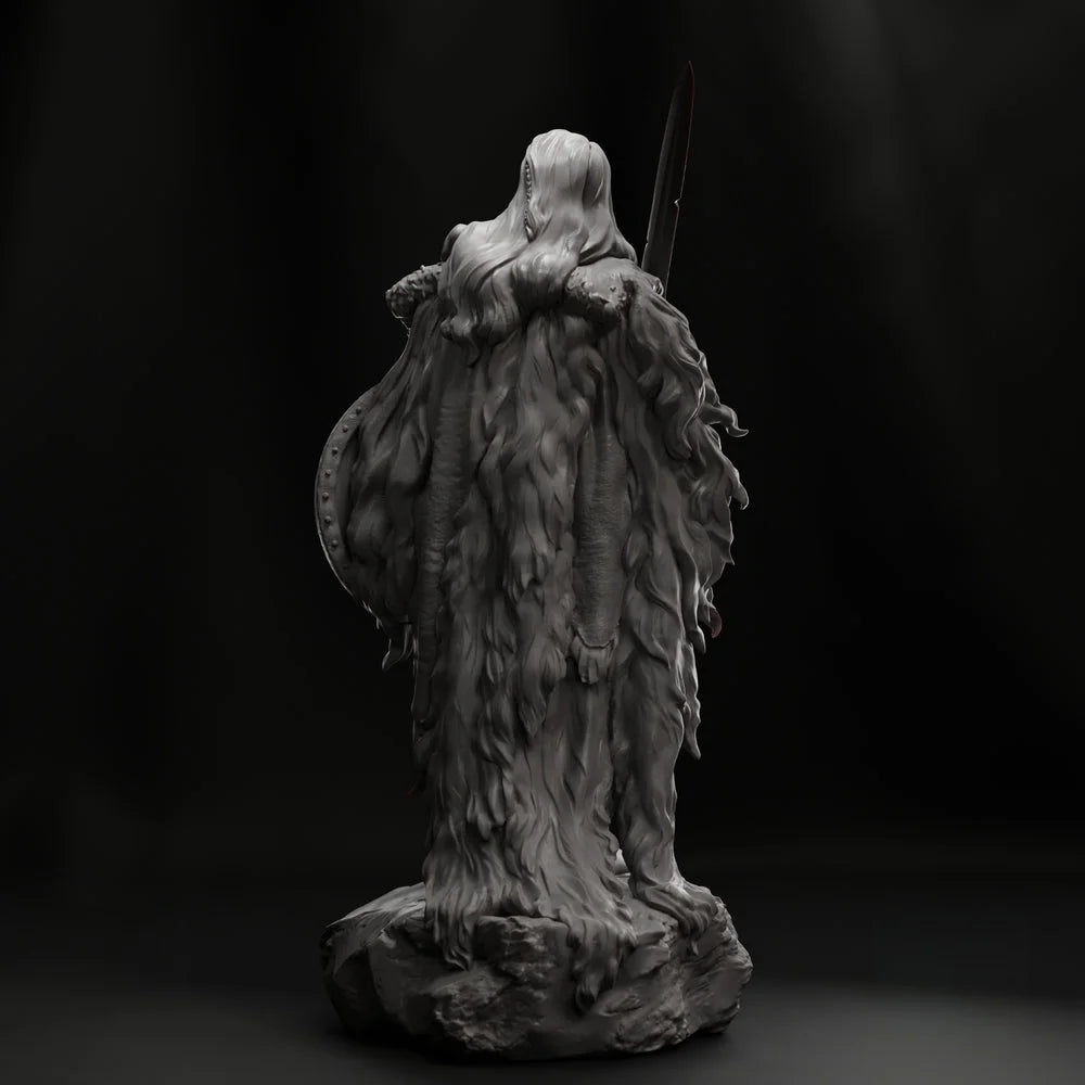 1/24 Horned Orc Warrior with Battle Axe, Resin Model Figure Kit, Fantasy Theme, Unassembled and Unpainted