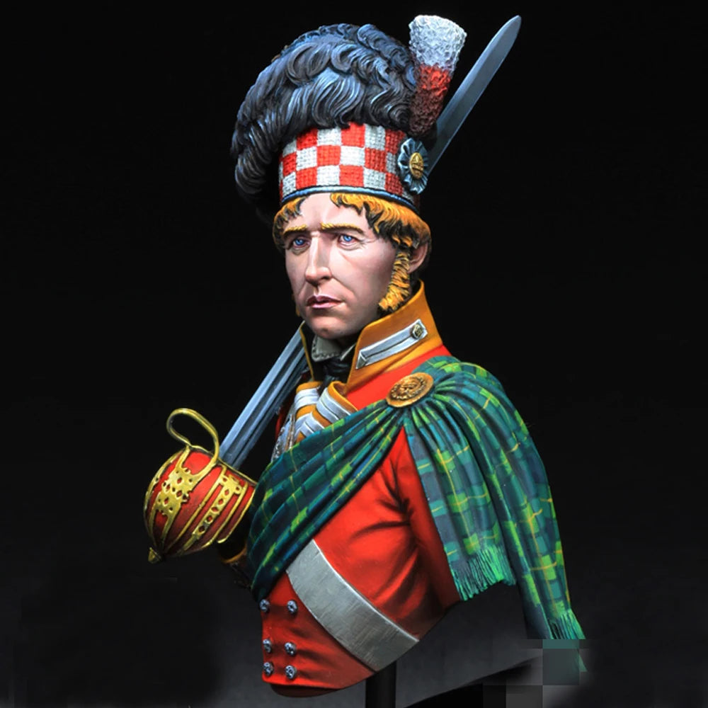 1/10 Napoleonic Officer Gordon, Resin Model Bust Kit, Unassembled and Unpainted