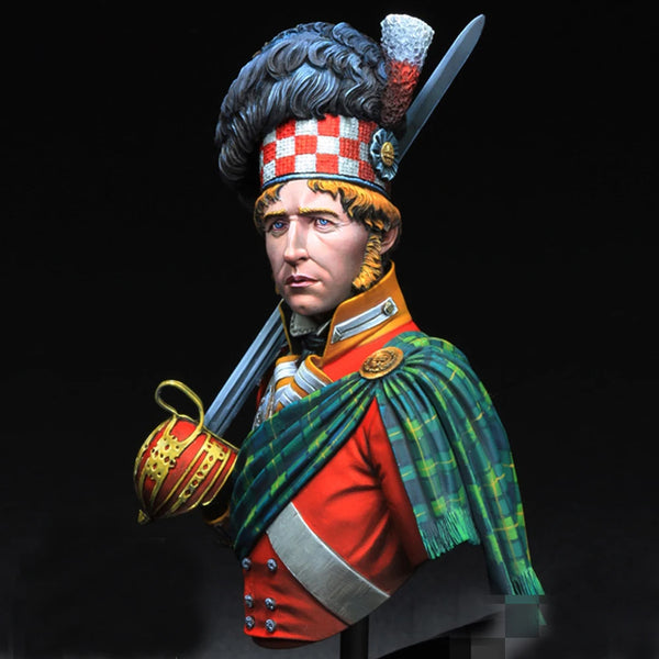 1/10 Napoleonic Officer Gordon, Resin Model Bust Kit, Unassembled and Unpainted