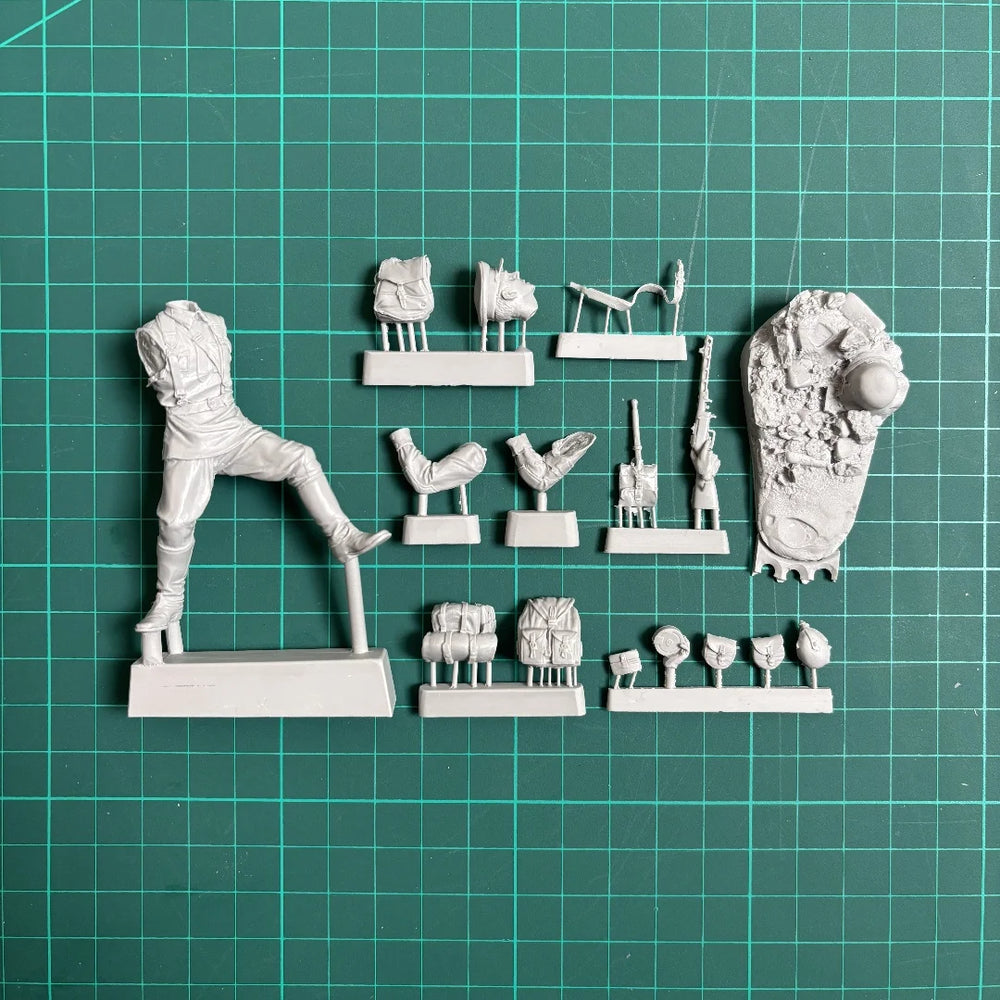 75mm WWI Infantry Soldier, Resin Model Figure Kit, Unassembled and Unpainted
