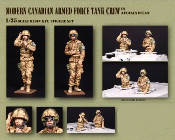 1/35 Modern Canadian Tank Crew, 2 Figures, Resin Model Figure Kit, Unassembled and Unpainted