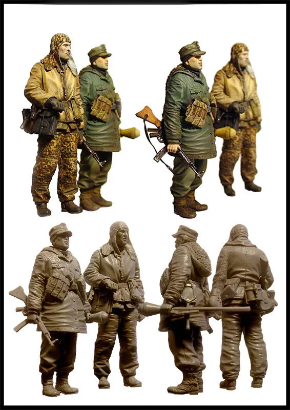 1/35 WWII British Paratroopers with Bow, 8 Figures, Resin Model Figure Kit, Unassembled and Unpainted