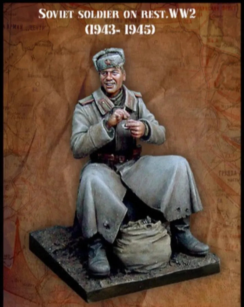 1/35 WWII Soviet Winter Soldier, Resin Model Figure Kit, Unassembled and Unpainted